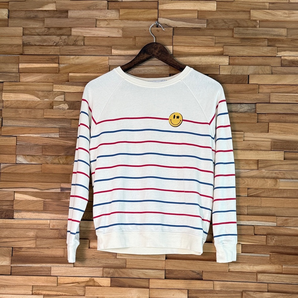 South Parade | Striped | Sweater with Smiley Face/Star Patch | XS